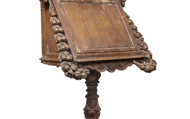 WALNUT BOOK REST, CENTRAL ITALY 17TH CENTURY