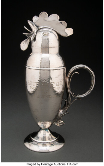 Wallace Bros. Silver Company, Rooster-Form Cocktail Shaker (circa 1928)