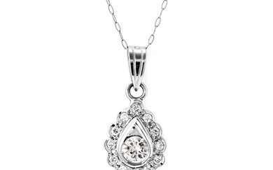 0.41 tcw VS1 - VS2 Diamond Pendant Platinum - Necklace with pendant - 0.41 ct Diamond - No Reserve Price