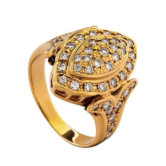 0.71 tcw VS1 - VS2 Diamond Ring 18k Yellow Gold - Ring - 0.71 ct Diamond