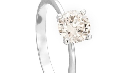 0.93 tcw SI1 Diamond Ring - 14 kt. White gold - Ring - 0.93 ct Diamond - No Reserve Price