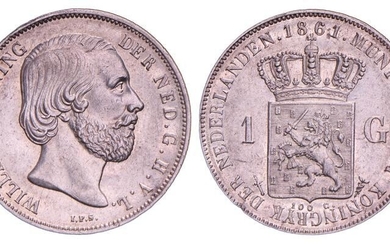1 Gulden Willem III 1861. FDC -.