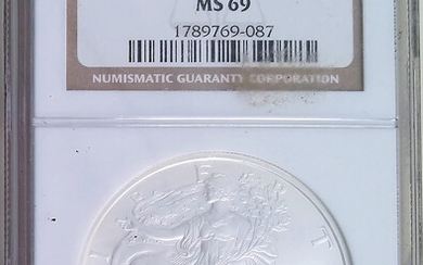 1 Silver(1 Ounce) Dollar 2003, American Eagle, USA, NGC MS-69