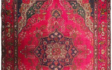 10 x 13 Pinkish Red Semi Antique Persian Lilihan Rug