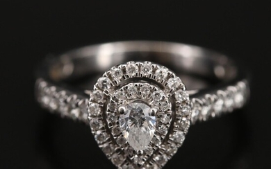 10K Diamond Double Halo Ring