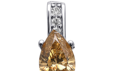 1.20ct Diamonds and gold pendant - center stone is...