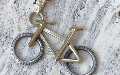 14 kt. Gold - Chain with MTB bicycle pendant