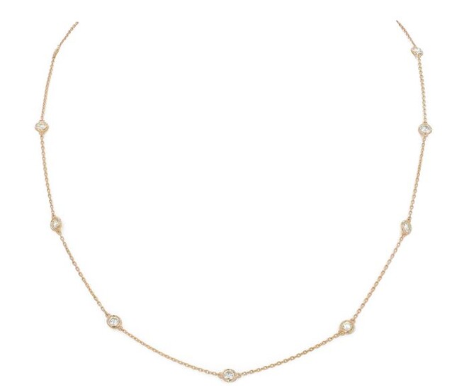 14 kt. Pink gold - Necklace - 0.70 ct Diamond