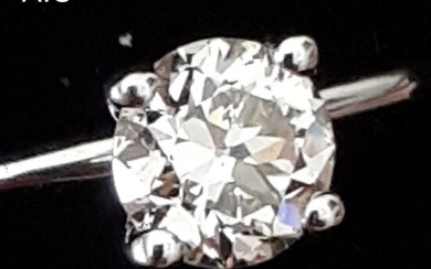 14 kt. White gold - Ring - 0.61 ct Diamond