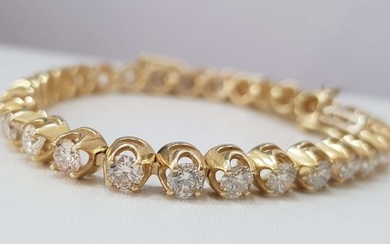14 kt. Yellow gold - Bracelet - 7.70 ct Diamond - D VVS2 collection