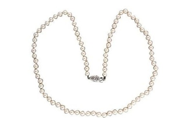 14K White Gold With Pearl Necklace