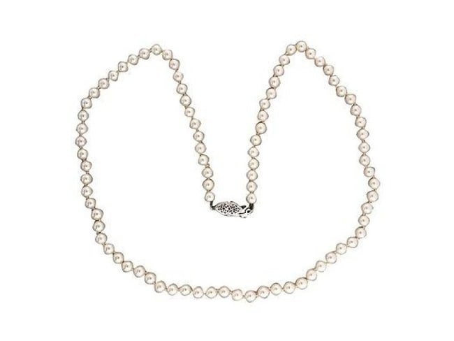 14K White Gold With Pearl Necklace