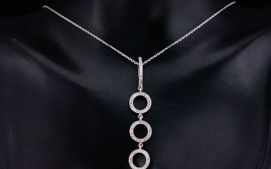 14K White Gold and 0.75ctw SI1-SI2/G-H Diamond Necklace