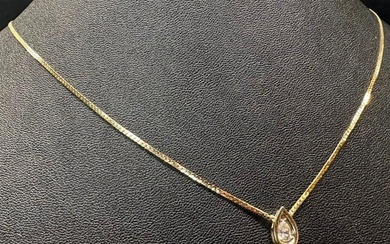 14k Gold .35 ct Pear-Cut Diamond Pendant