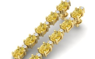 15.47 ctw Citrine & VS/SI Certified Diamond Tennis Earrings 10k Yellow Gold