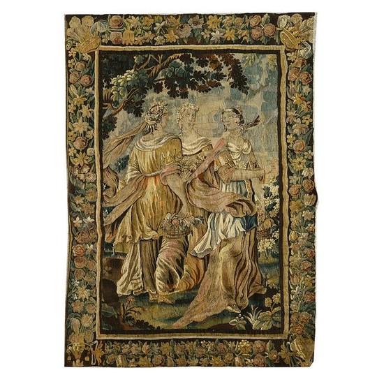 17th Century Franco-Flemish Allegorical Tapestry.