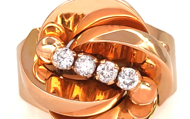 18 carati Oro giallo - Anello - 0.24 ct Diamanti Peso Totale : 8.27 g