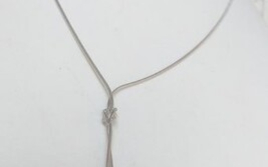 18 kt. Bicolour, Gold - Necklace with pendant, double tubular with knot