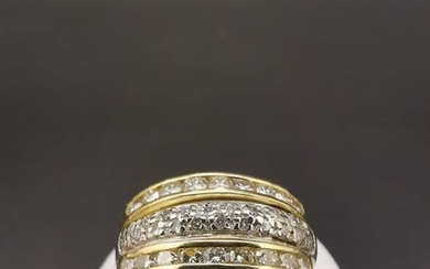 18 kt. Bicolour, Gold - Ring - 0.93 ct Diamond