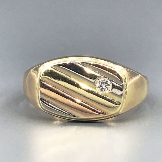 18 kt. Pink gold, White gold, Yellow gold - Ring - 0.03 ct Diamond