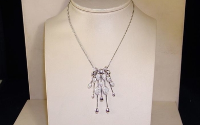 18 kt. White gold - Necklace with pendant - 1.80 ct Diamond