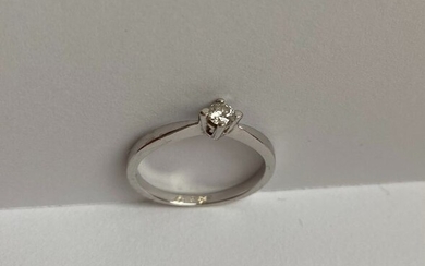 18 kt. White gold - Ring - 0.16 ct Diamond