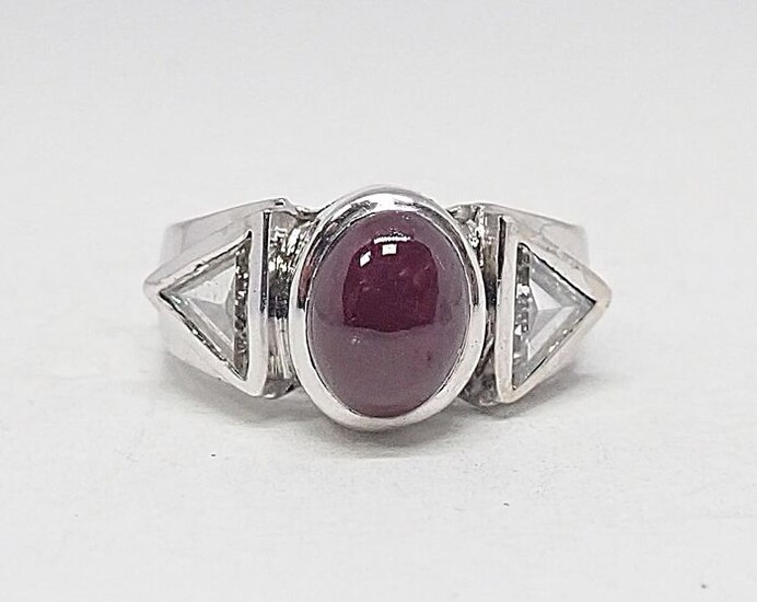 18 kt. White gold - Ring - 3.39 ct Ruby