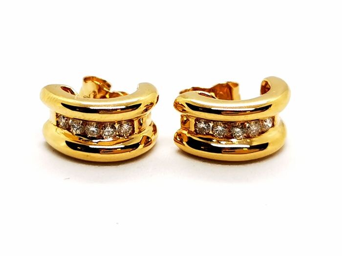 18 kt. Yellow gold - Earrings Diamond