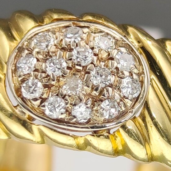 18 kt. Yellow gold - Ring - 0.28 ct Diamond