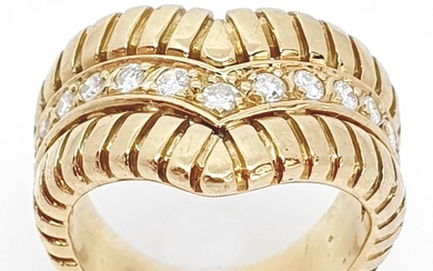 18 kt. Yellow gold - Ring - 0.39 ct Diamond