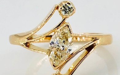 18 kt. Yellow gold - Ring - 0.67 ct Diamond - Diamonds