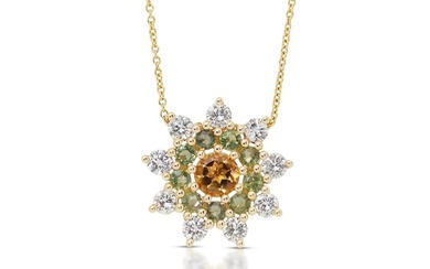 1.85 Total Carat Weight - - Necklace - 14 kt. Yellow gold - 1.85 tw. Citrine - Diamond