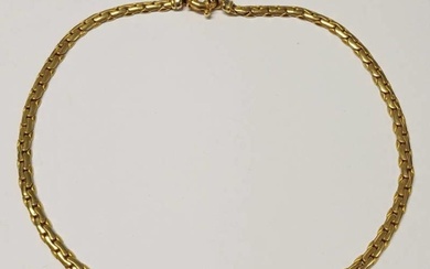 18CT GOLD FLAT LINK CHAIN NECKLACE MARKED 750 - 45 CM LONG, ...