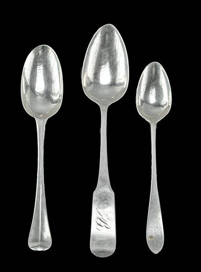 18th C. British & American Silver Spoons (3)
