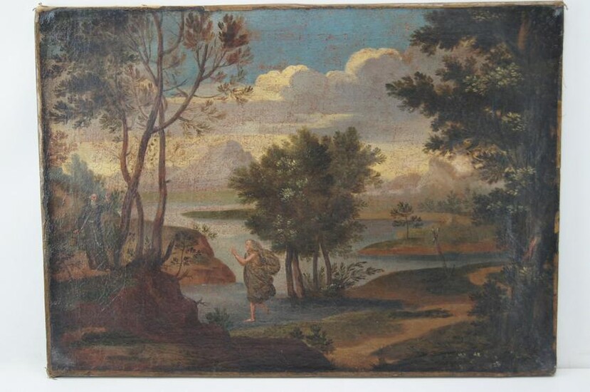 18th Century French School - The Monk and the Traveler