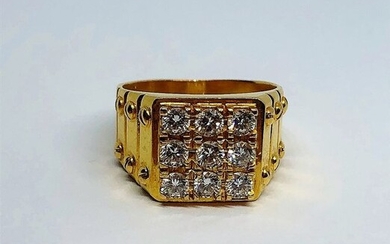 19,2 kt. Yellow gold - Ring - 0.63 ct Diamond
