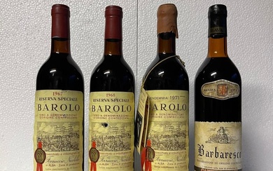 1967, 1968 Riserva, 1971 Barolo Ferruccio Nicolello & 1974 Cantine Bava Barbaresco - Piedmont - 4 Bottles (0.75L)