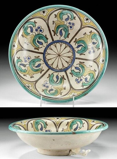19th C. Moroccan Tin Glazed Pottery Bowl, ex-Museum
