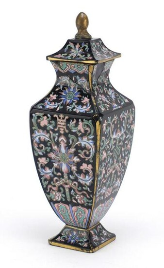 19th century French aesthetic glass vase and cover