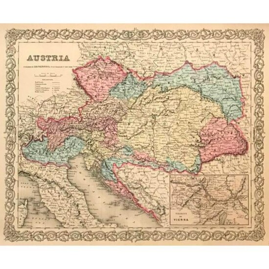 19thc J. H. Colton Map of Austria