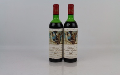 2 bouteilles de PAUILLAC 1973 Château Mouton-Rothschild... - Lot 281 - Alexandre Landre Beaune