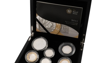 2011 UK Royal Mint silver proof piedfort 6-coin collectors s...