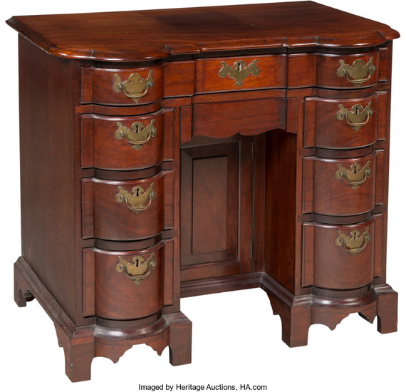 21181: An American Chippendale-Style Mahogany Desk, mid