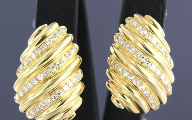 18 kt. Yellow gold - Earrings - 0.68 ct Diamond