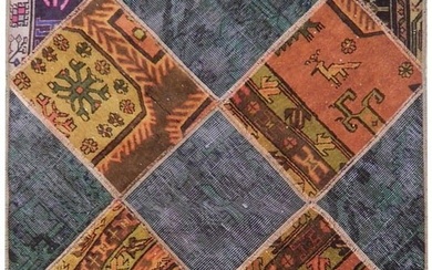 3 x 5 Multi Color Antique Persian Patchwork Rug