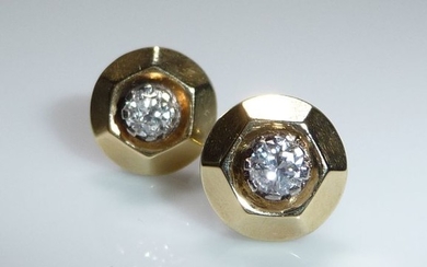 14 kt. Yellow gold - Earrings 2 diamonds 0.40 ct. G / VS-VVS