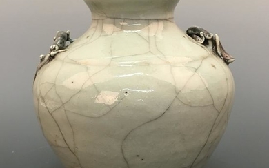 Chinese Ge-Type Porcelain Jar With Chi-Dragon