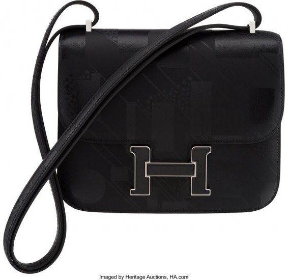 58081: Hermès Limited Edition 18cm Black Imprime