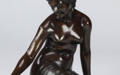 Continental seated bronze nude, after Bosio