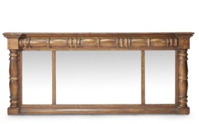 An American classical giltwood and gesso overmantel mirror circa...